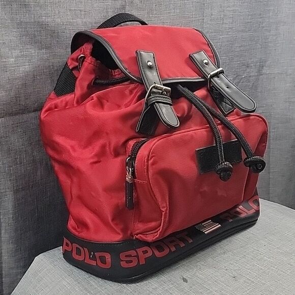 Polo sport Ralph Lauren VTG mini backpack red nylon 90s retro main image 6